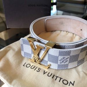 Authentic Louis Vuitton Damier Azur Belt